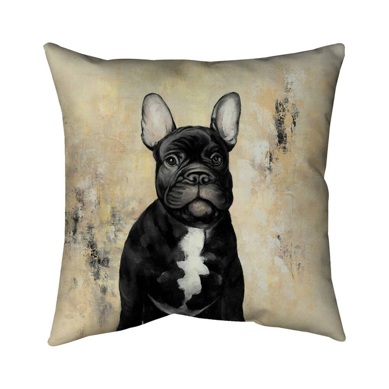 Rustic French Bulldog Throw Pillow