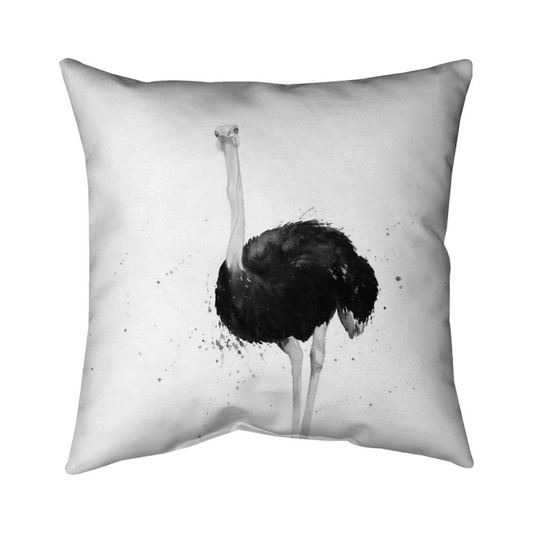 Ostrich Throw Pillow - Left