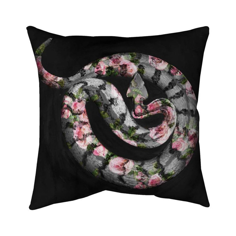 Floral Snake Throw Pillow