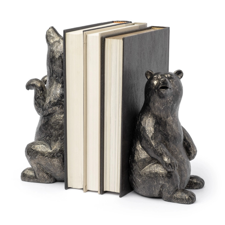Metallic Grizzly Bear Bookends