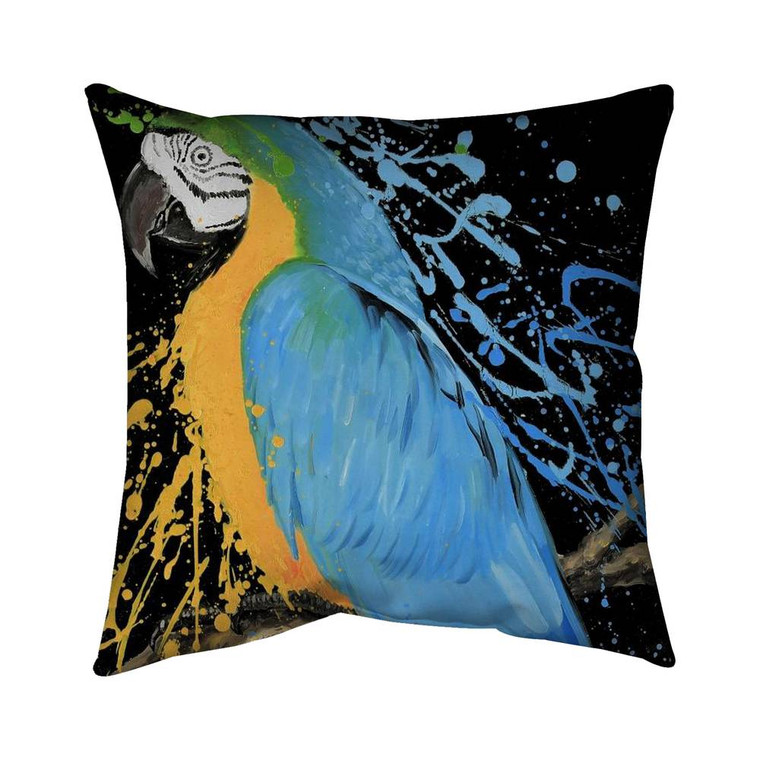 Blue Macaw Throw Pillow