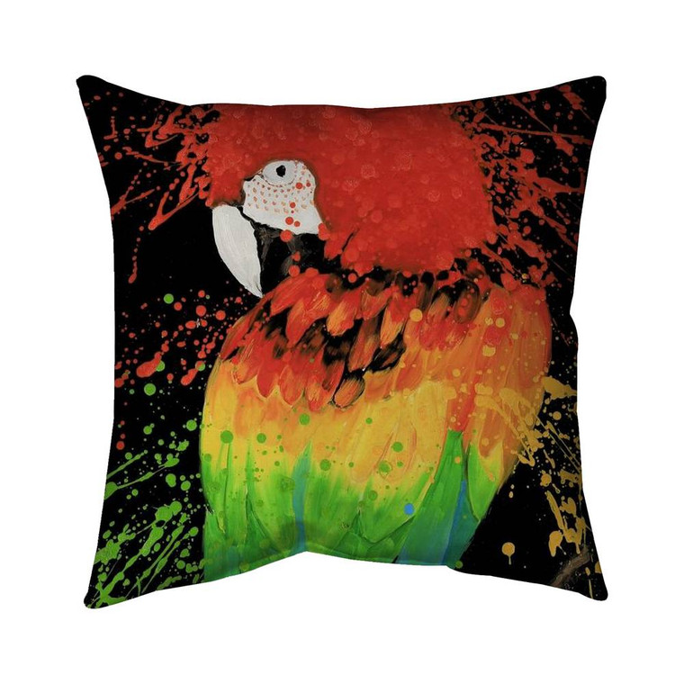 Colorful Parrot Throw Pillow