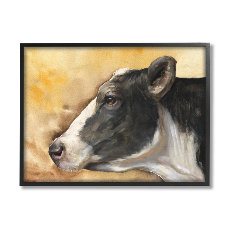 Holstein Cow Framed Art Print - Side