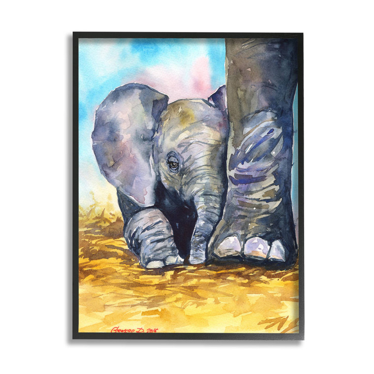 Resting Baby Elephant Framed Art Print