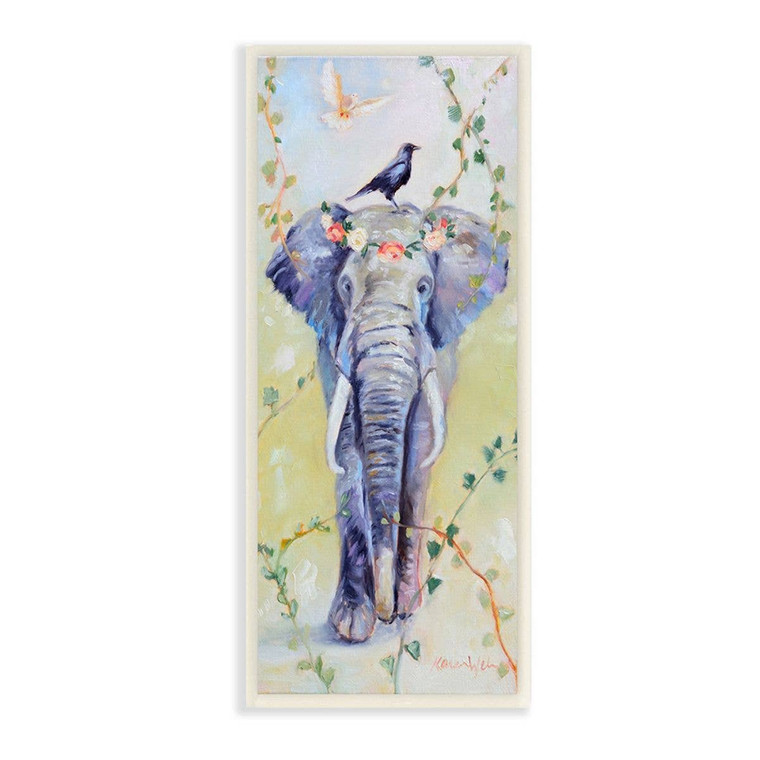 Floral Crown Elephant Art Print Plaque