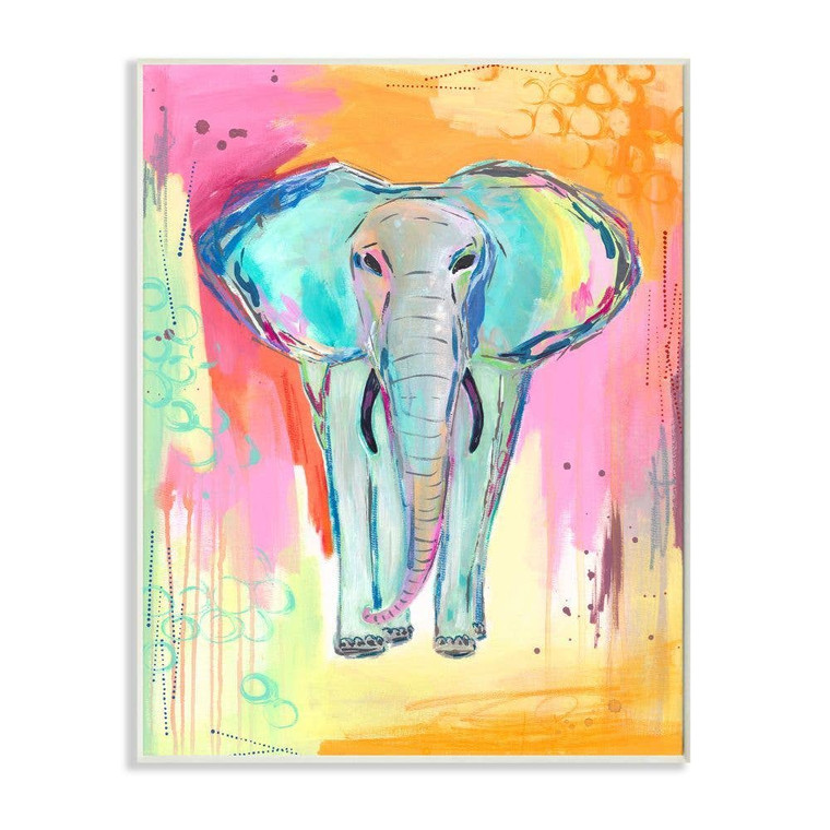 Pastel Elephant Art Print Plaque