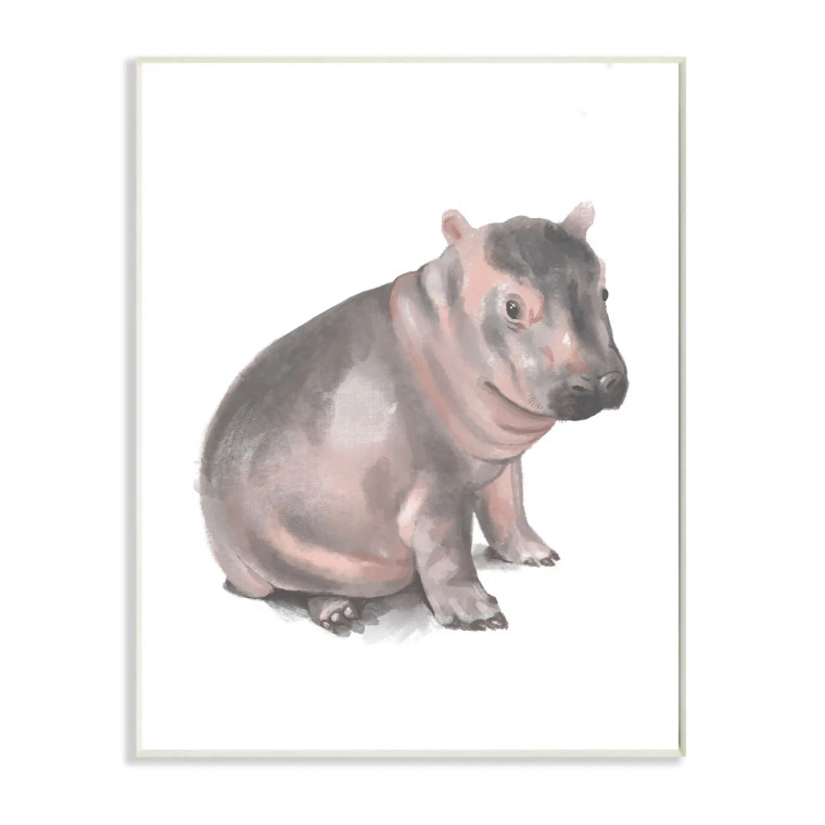 Baby Hippo Art Print Plaque