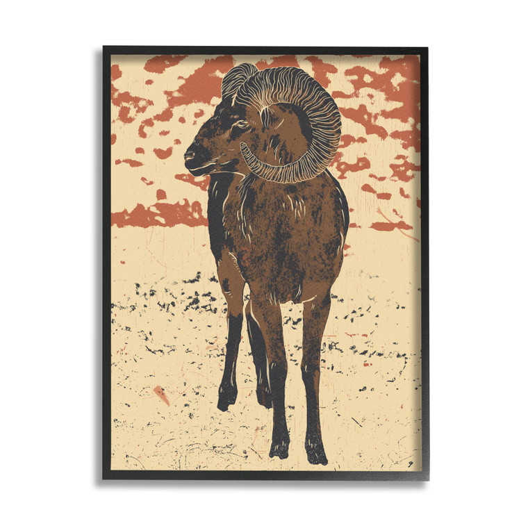 Vintage Design Ram Framed Art Print