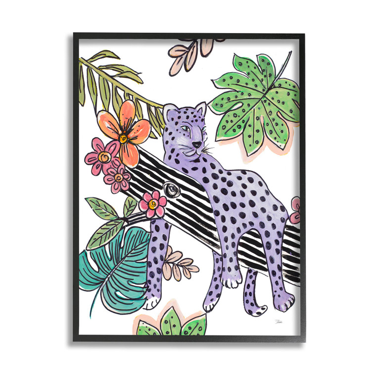 Purple Leopard Framed Art Print