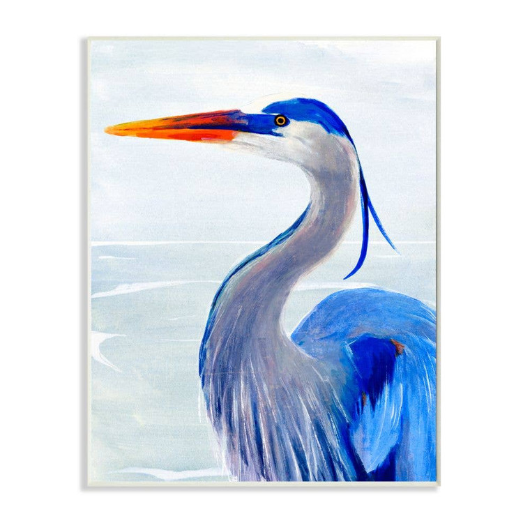 Vivid Blue Heron Art Print Plaque 