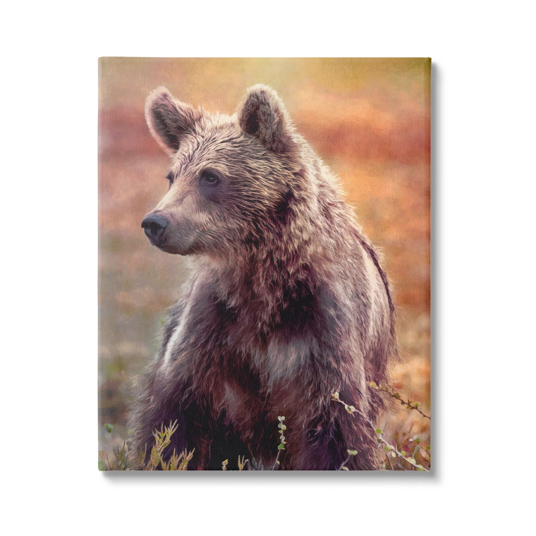 Fall Grizzly Bear Cub Canvas Art Print