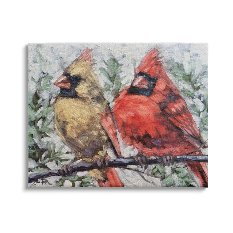 Winter Cardinals Canvas Art Print