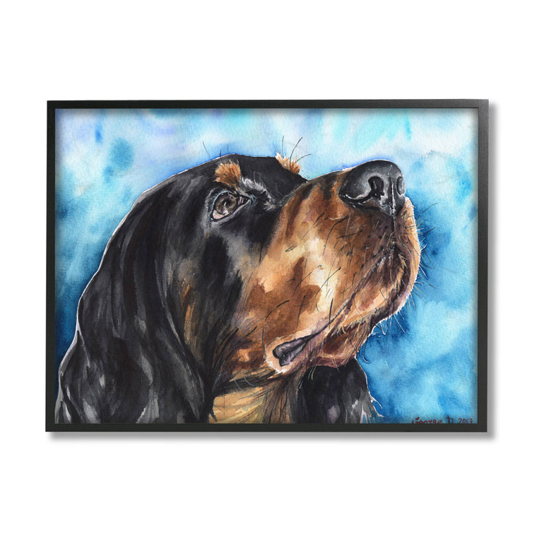 Gordon Setter Portrait Framed Art Print