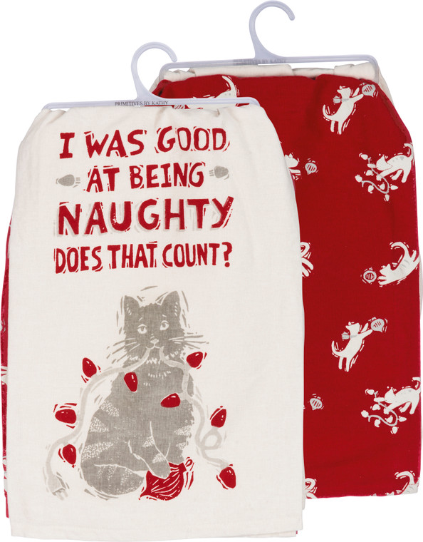 Good At Being Naughty - Cat Christmas Kitchen Towel Set