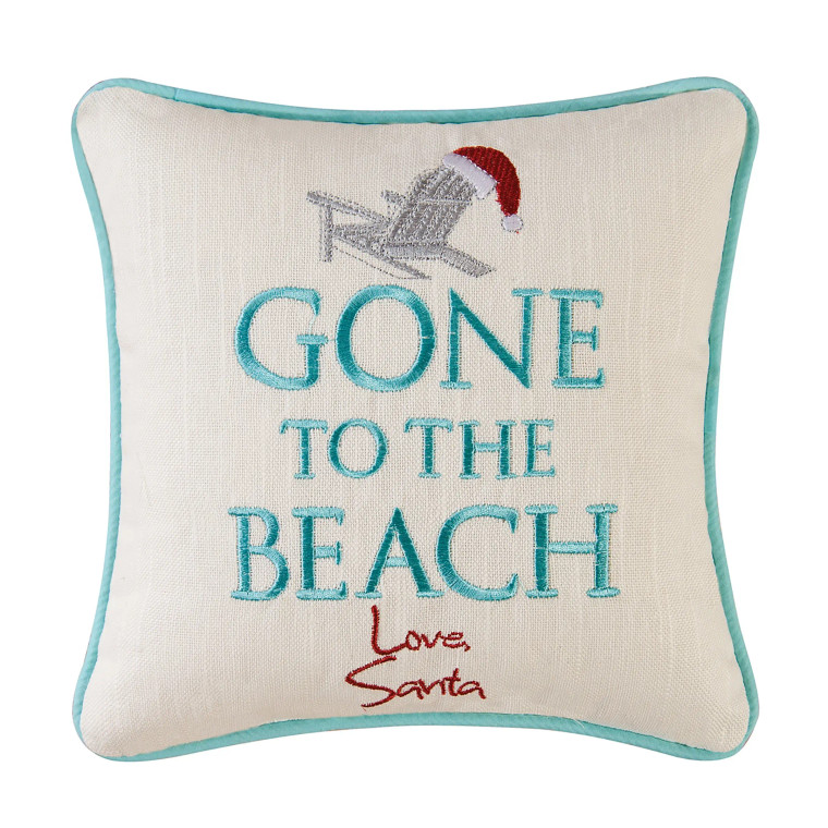 Gone to the Beach - Love Santa - Throw Pillow 