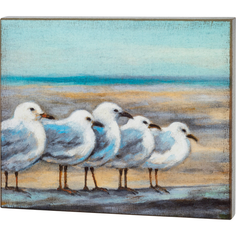 Seagulls Wood Block Art - Large