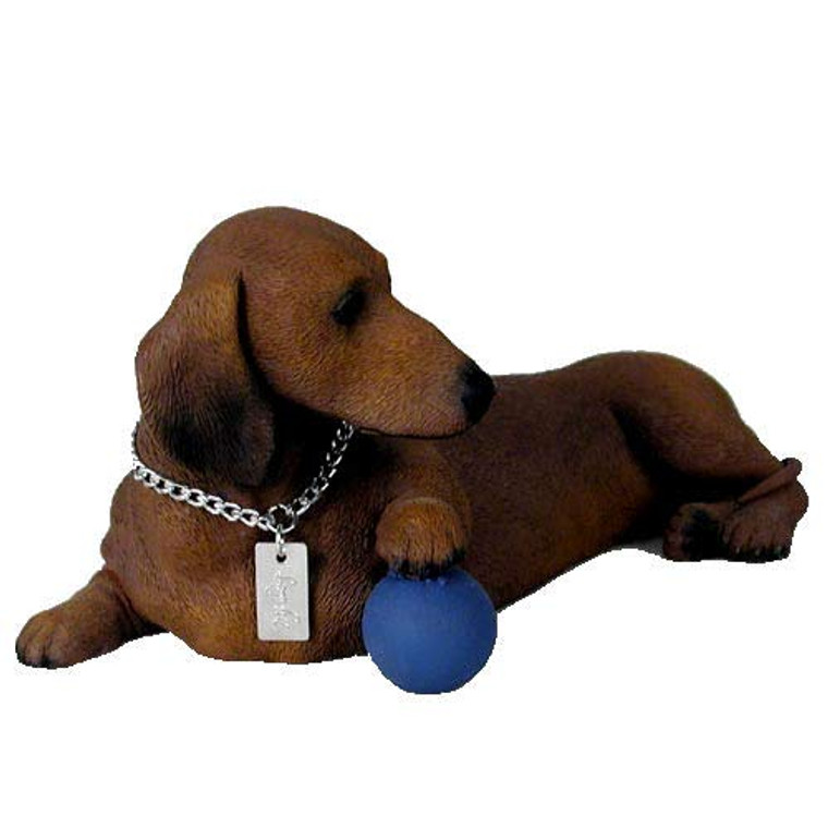 Dachshund Figurine - Red - with Ball