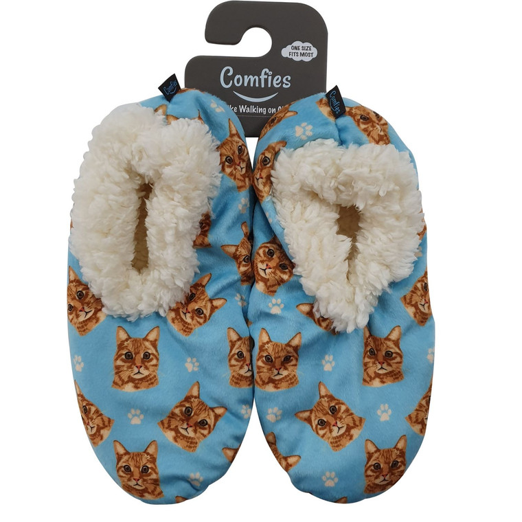 Orange Tabby Cat Slippers