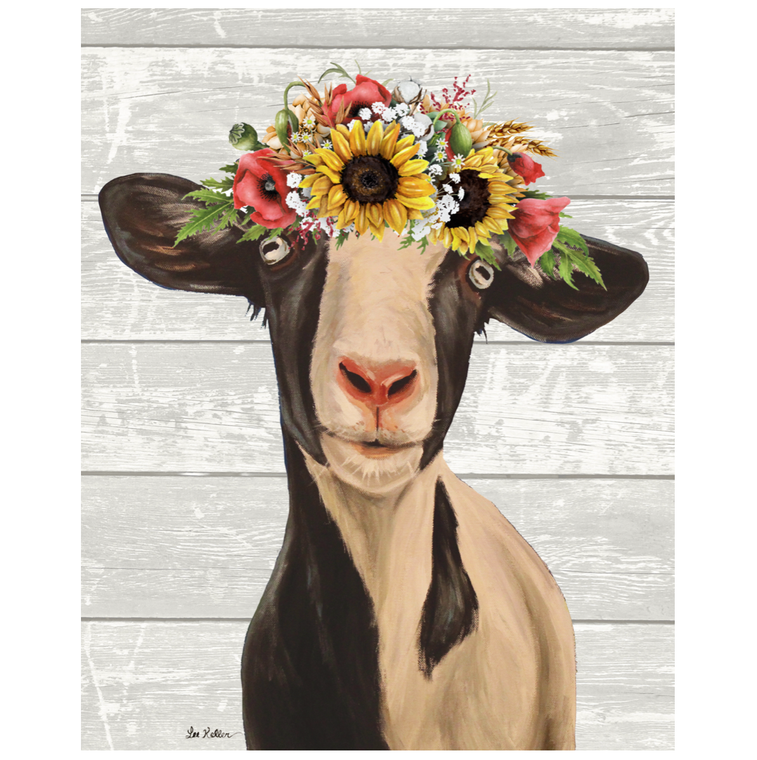 Sunflower Goat Art Print