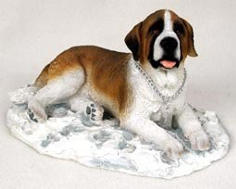 Saint Bernard Figurine - on Snowy Base