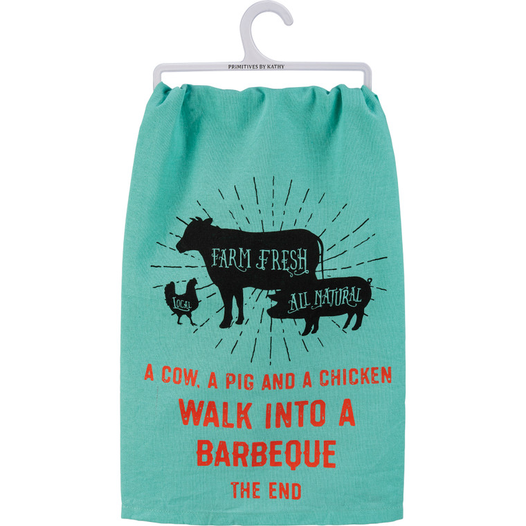 Cow, Pig & Chicken Walk into a BBQ...The End - Kitchen Towel