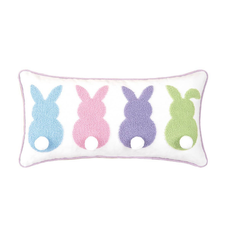 Pom-Pom Tail Bunnies Throw Pillow