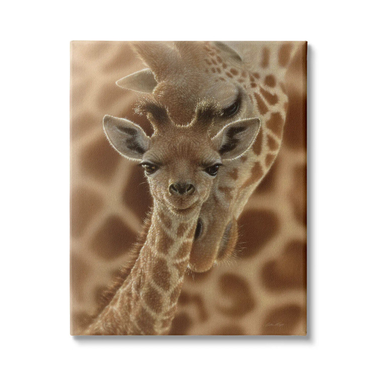 Giraffe & Baby Canvas Art Print