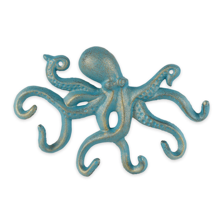 Rustic Blue Octopus Wall Hook