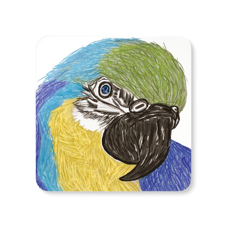 Blue Macaw Coaster - Set of 4