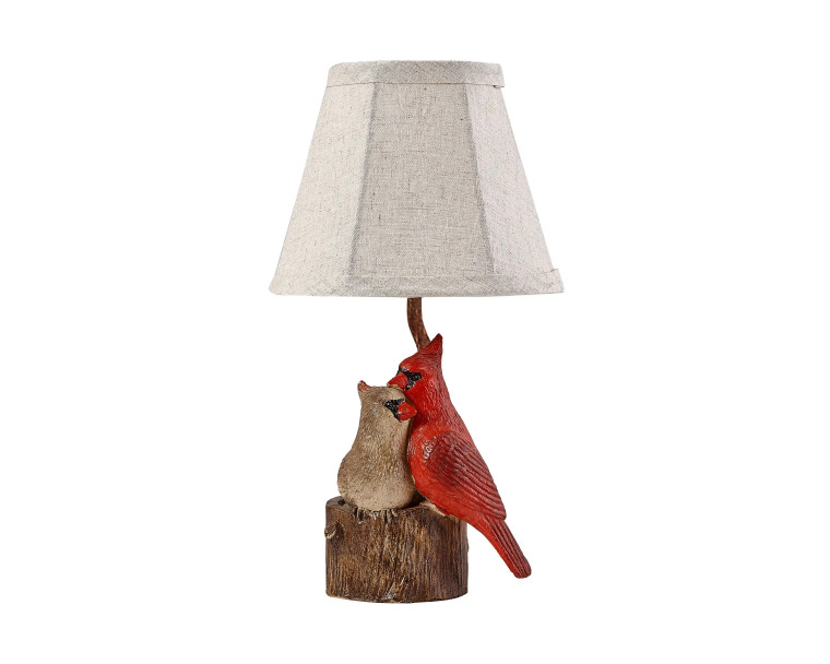 Cardinals on Stump Accent Lamp