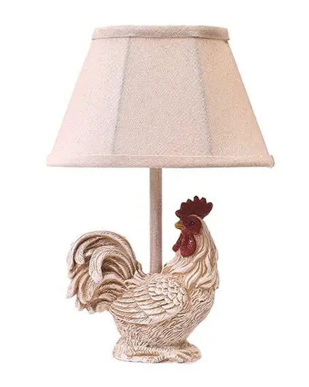 Antique White Rooster Accent Lamp