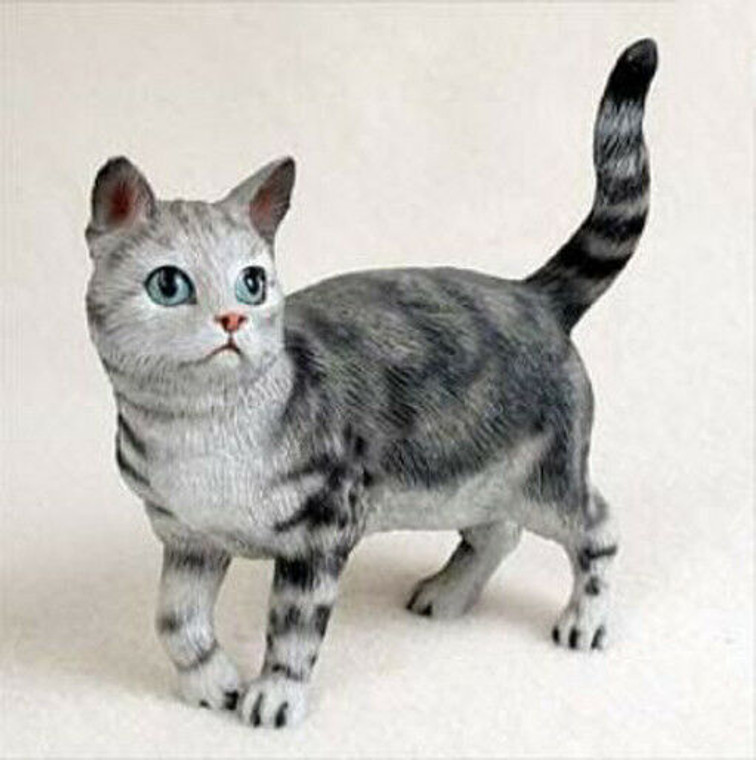 Gray Tabby Cat Figurine - Standing