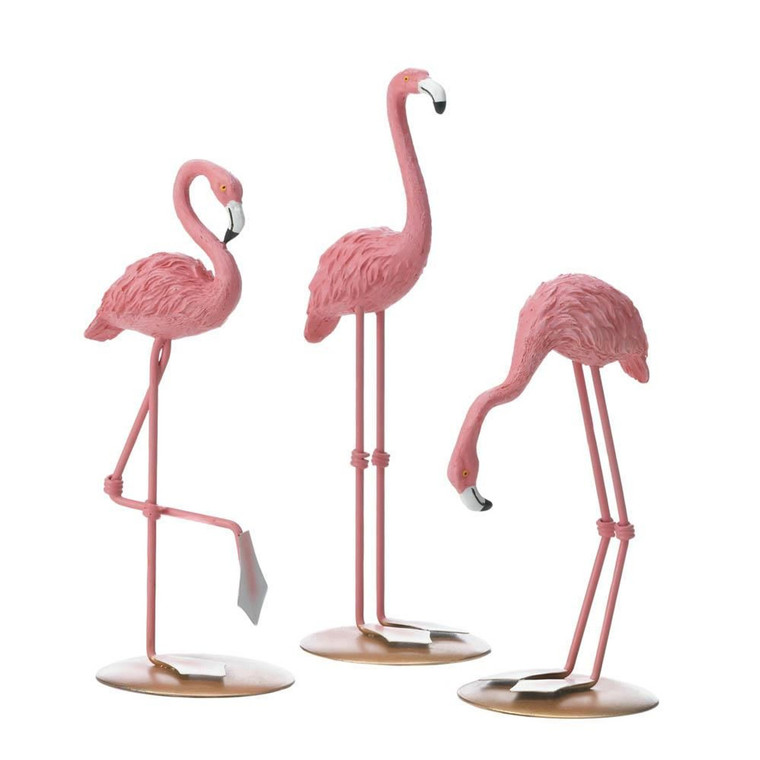 Pink Flamingo Trio Figures - Set of 3