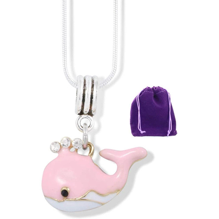 Pink Whale Silver Necklace