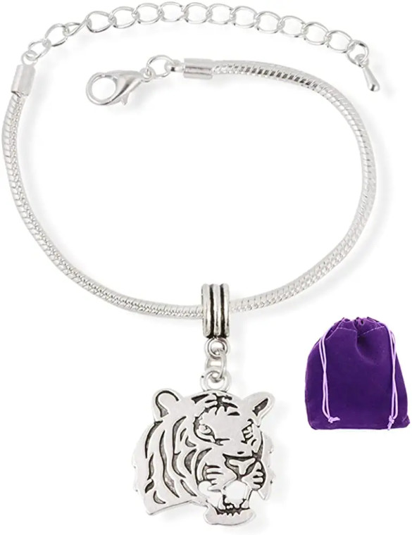 Silver Tiger Head Bracelet