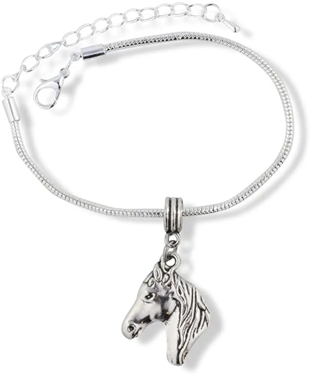 Silver Horse Head Bracelet