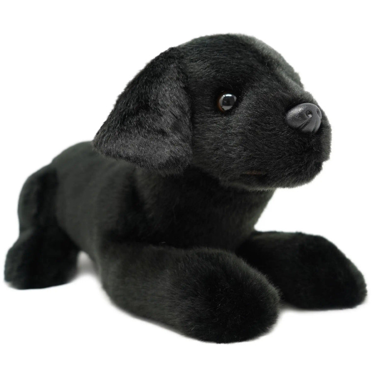Black Lab Plush Toy - Lying Down