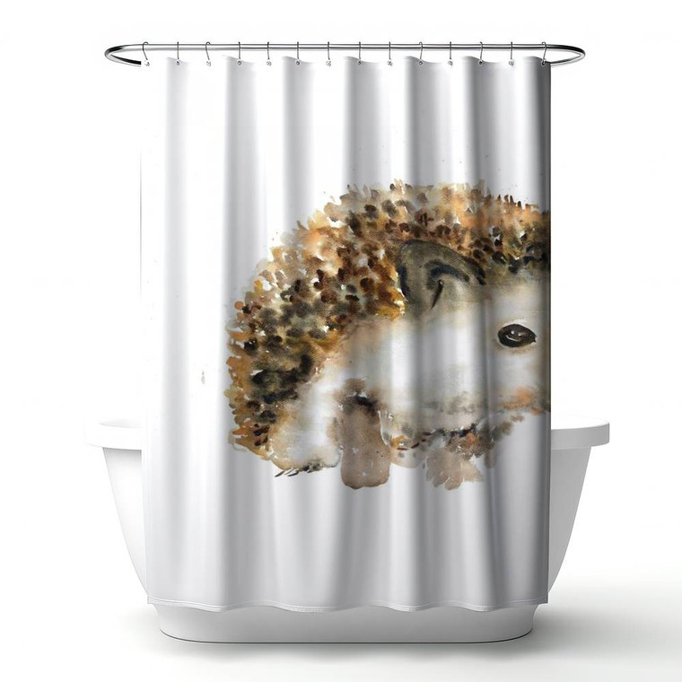 Watercolor Hedgehog Shower Curtain