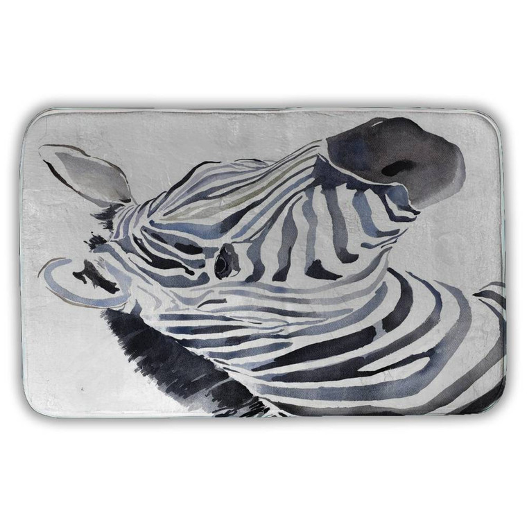 Watercolor Zebra Bath Mat