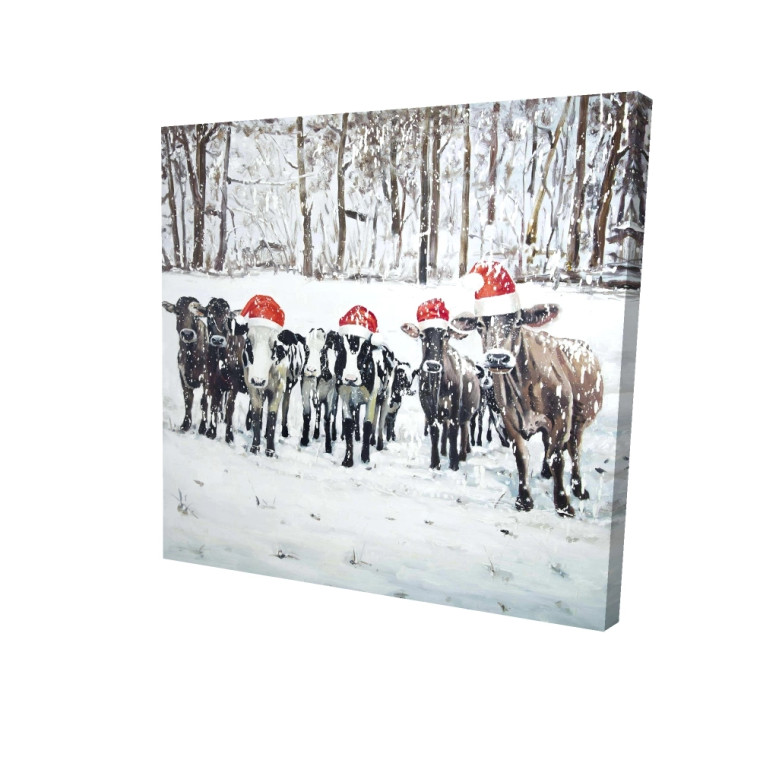 Snowy Christmas Cows Fine Art Print