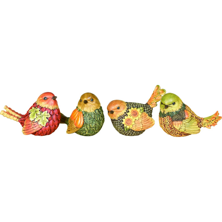 Fall Songbird Figurines - Set of 4