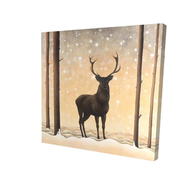 Winter Forest Deer Fine Art Print