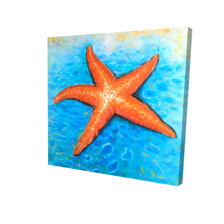 Orange Starfish on Blue Water Fine Art Print