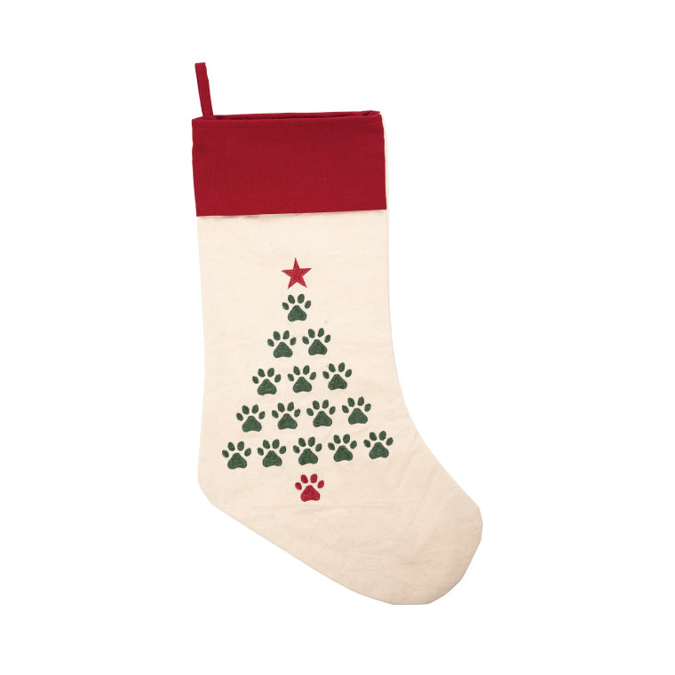 Paw Print Christmas Tree Stocking