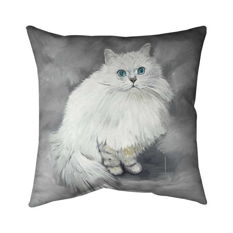 White Persian Cat Throw Pillow