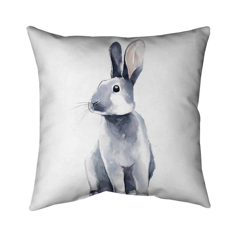 Gray Rabbit Throw Pillow