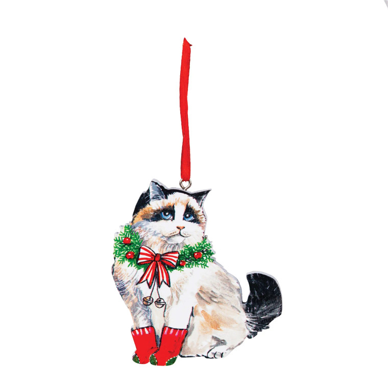 Calico Cat in Sweater Ornament