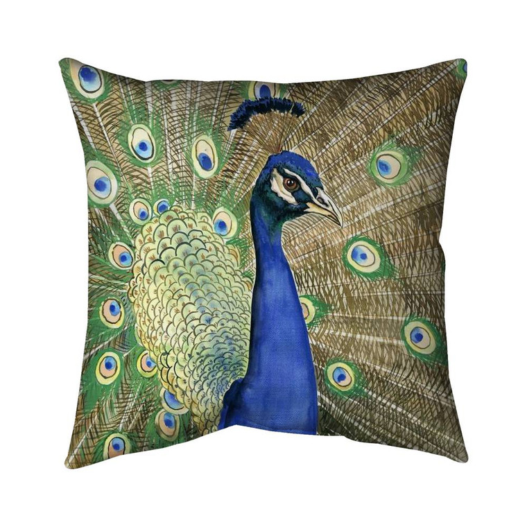 Peacock Feathers Throw Pillow