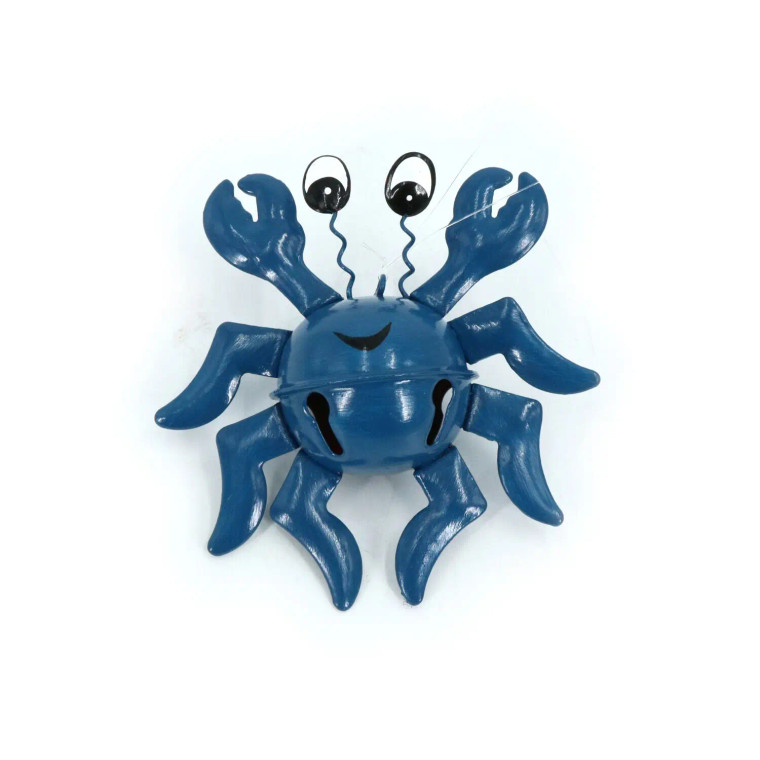 Blue Jingle Bell Crab Ornament