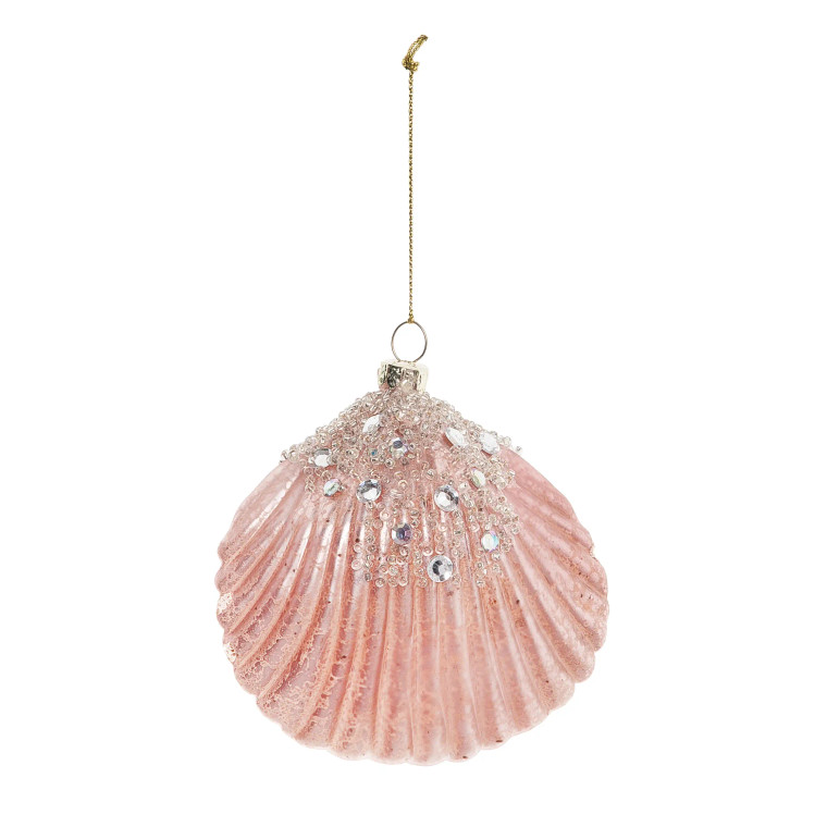 Sparkling Coral Shell Ornament